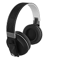 Sleek Black Over Ear Headphones With Fabric Headband And Round Comfortable Ear Cups