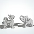 Chinese style column landscape column 3d model