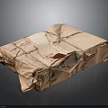 Packaged Household Items Wrapped In Brown Paper Tied With String For Home Storage Or Moving