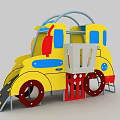 Modern slide combination excavator bulldozer 3d model