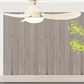 Wooden Ceiling Fan With Integrated Light For Modern Indoor Living Space Design
