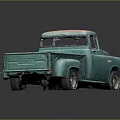 Vintage Turquoise Truck with Faded Pink Roof Open Bed and Rusty Classic Design
