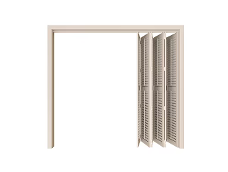 Modern folding door shutter folding door 3d model