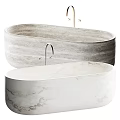 Natural Marble Freestanding Bathtubs With Modern Luxury Design And Elegant Texture Finish
