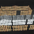 Various Styles Of Wooden Fences In White Gray And Natural Wood Colors