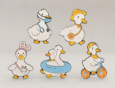 Five Cute Duck Themed Wall Decor Pieces With Unique Styles 3d model Five Cute Duck Themed Wall Decor Pieces With Unique Styles 3d model