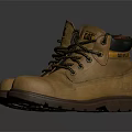 CAT Yellow Work Boots With Durable Leather Upper And Lace Up Design 3d model