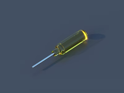 Durable Hardware Tool Screwdriver With Yellow Transparent Handle And Metal Shaft 3d model