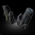 Natural Wood Tree Stumps With Bark Texture And Moss Accents For Rustic Decor