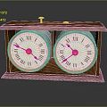 Elegant Vintage Wooden Mantel Clock With Double Roman Numeral Dials Classic Design