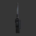 Black Digital Walkie Talkies With Long Antennas LCD Displays And Control Buttons
