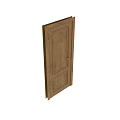 Classic Solid Wood Hinged Doors With Golden Handles And Natural Grain