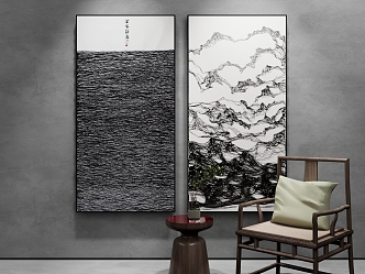 New Chinese Style Decorative Painting Decorative Hanging Painting 3d model