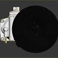 Household Appliance Filter Part With Golden Perforated Mesh And Silver Base