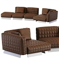 Modern Modular Sofa Set With Brown Green Black And Beige Seating Units 3d model