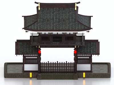 Ancient Japanese Architecture Japanese Loft 3d model