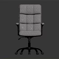 Modern Gray Padded Office Chair with Armrests and Swivel Wheel Base