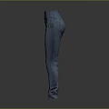 Man Wearing High Waisted Slim Fit Blue Jeans With Front Zipper Detail