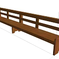 Wooden Outdoor Bench Chair With Slat Backrest Classic Design For Garden Patio Use