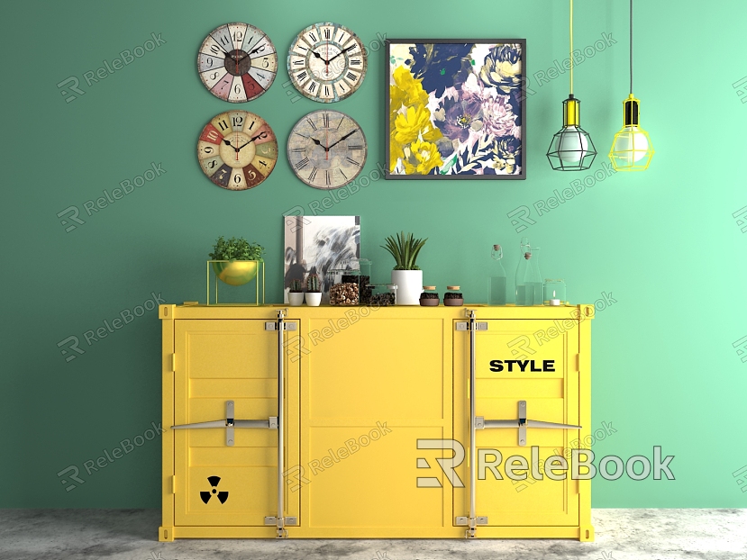 Industrial LOFT Side Cabinet Decorative Side Cabinet model