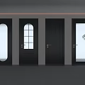Modern Black Hinged Doors With Glass Panels And Solid Designs For Interior Decoration