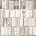 New Chinese style partition doors and windows wooden door lattice window 3d model