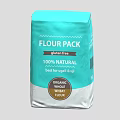 Gluten Free 100% Natural Original Wheat Flour Pack With Blue Gray Packaging Design