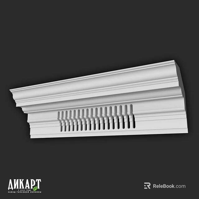 White Decorative Architectural Component With Layered Lines And Hollowed Design For Building Decoration 3d model 