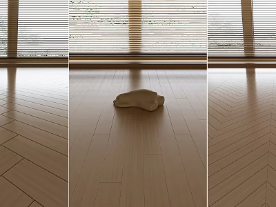 Wood Flooring With Diverse Patterns In Bright Room 3d model