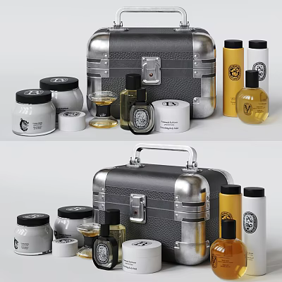 Modern skin care products washing supplies 3d model