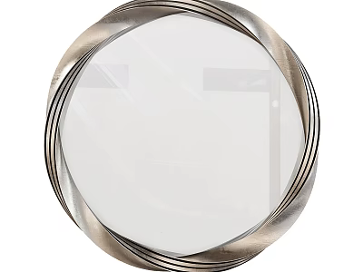 Modern Circular Wall Mirror With Twisted Metal Frame For Interior Decor 3d model