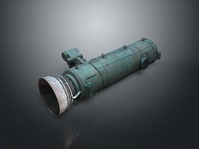 Greenish Metal Cylindrical Living Supplies With Open End And Pipe Structure For Household Use 3d model