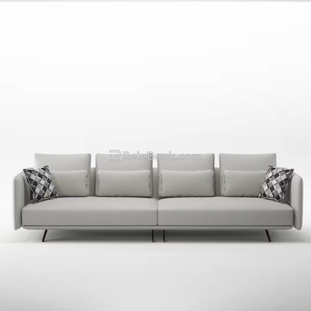 modern double sofa double leisure sofa 3d model