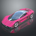 Pink Sports Car With Sleek Aerodynamic Design And Reflective Glossy Surface Finish