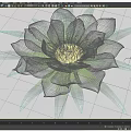 Stunning Vase Flower With Gray Green Petals And Yellow Center Design