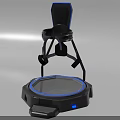 Innovative Immersive VR Experience Device With Black Seat Blue Lighting Circular Platform Stand
