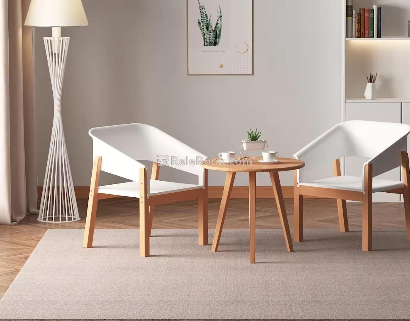 Modern leisure table and chair combination table and chair combination 3d model