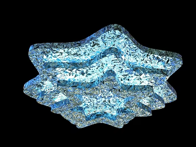 Blue Snowflake Shaped Decorative Light with Crystal Sparkling Layers and Elegant Design 3d model