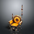 Traditional Ornate Chair Featuring Yellow Seat Black Frame And Decorative Pillars