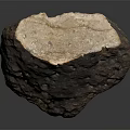 Natural Brown Wood Stone Block with Pitted Surface and Raw Organic Texture