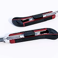 Black And Red Utility Knives With Ergonomic Handles And Stainless Steel Blades