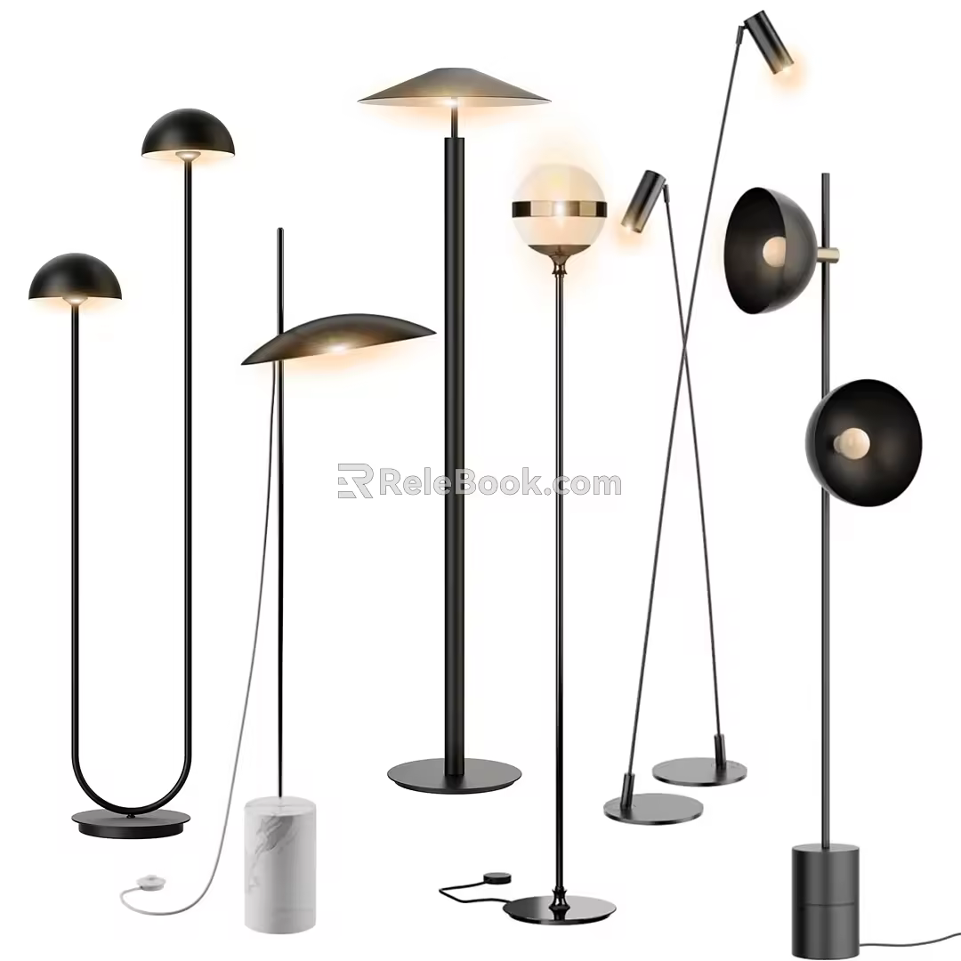 Modern floor lamp combination 3d model