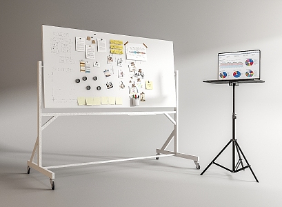 Modern Whiteboard Office Whiteboard Notes 3d model