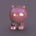Pink Astronaut Decorative Ornament Set With Helmet And Holding Bottle
