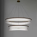 Modern Elegant Double Ring Chandelier with Illuminated Circular Layers Design 3d model