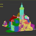 Historic Stone Building With Green Dome Tower And Multiple Architectural Roofs Design