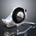 Industrial Mechanical Component With Metal Shiny Silver Casing And Internal Gear Mechanism