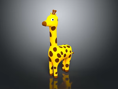 Yellow Giraffe Shaped Inflatable Kids Toy For Daily Play Use 3d model