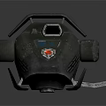 Black Spacecraft Cabin Module With Streamlined Design LCD Display And Red Emblem