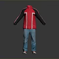 Red Jacket Blue Jeans And Red Sneakers Casual Everyday Wear